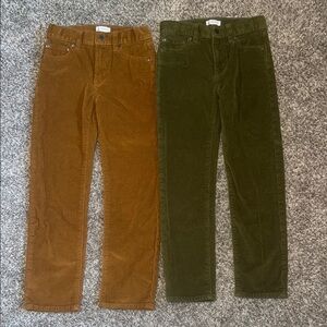 Set of Boys Crewcuts Corduroy Pants in Rust and Olive